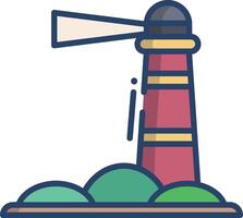 Lighthouse linear color illustration vector