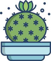 cactus planta lineal color ilustración vector
