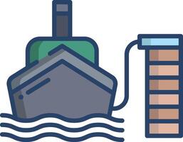 Port linear color illustration vector