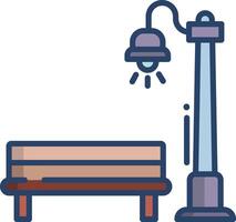 Park chair linear color illustration vector