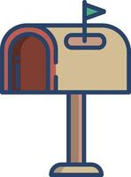 mailbox linear color illustration vector