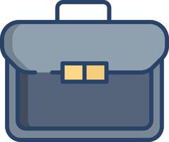Briefcase linear color illustration vector