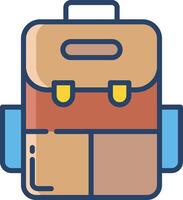 back pack linear color illustration vector
