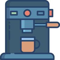 Coffee maker linear color illustrations vector