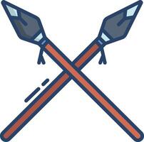 Spear linear color illustration vector
