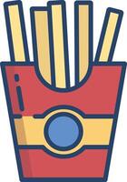 French fries linear color illustration vector