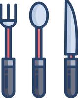 Cutlery linear color illustration vector