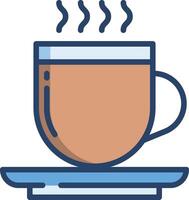 Tea cup linear color illustration vector