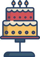 Cake linear color illustration vector