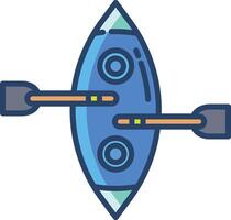 Rowing linear color illustration vector