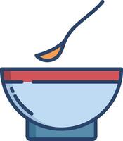 Soup linear color illustration vector