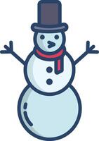 Snowman linear color illustration vector