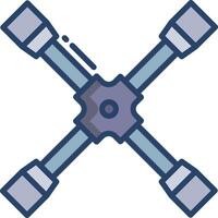 Wrench linear color illustration vector