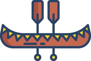Canoe linear color illustration vector