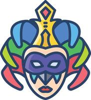 Party mask linear color illustration vector