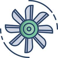 Radiator fan linear color illustration vector