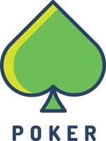 Poker linear color illustration vector