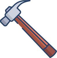 Hammer linear color illustration vector