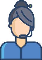 Customer support linear color illustration vector