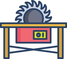 Saw Table linear color illustration vector