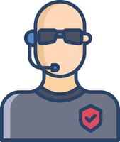 Bouncers linear color illustration vector