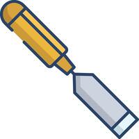 Chisels linear color illustration vector