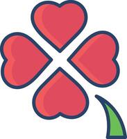 Clover linear color illustration vector