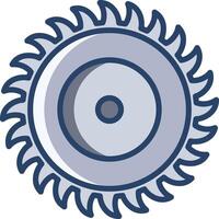 Circular Saw linear color illustration vector