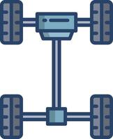 Chassis linear color illustration vector