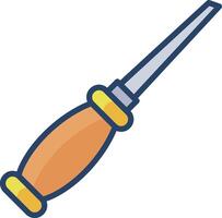Bradawl linear color illustration vector