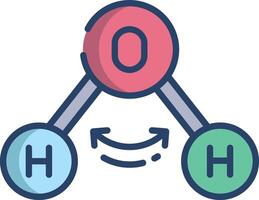 Molecular linear color illustration vector