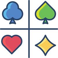 Card Game linear color illustration vector