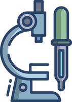 Microscope linear color illustration vector