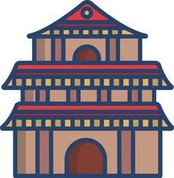 Temple linear color illustration vector