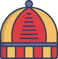 Hat linear color illustration vector