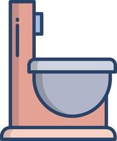 Toilet linear color illustration vector