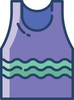 Sleeveless top linear color illustration vector