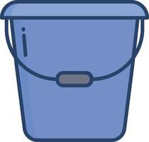 Washing Bucket linear color illustration vector