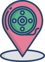 Location linear color illustration vector
