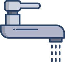 Water Tap linear color illustration vector