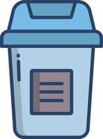 Trash Bin linear color illustration vector