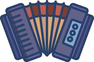 accordion linear color illustration vector