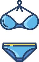 Bikini linear color illustration vector