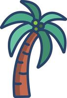 Palm Tree linear color illustration vector