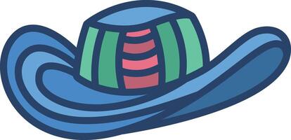 Hat linear color illustration vector