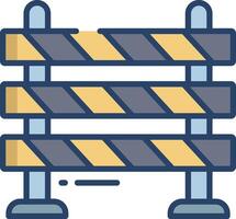 Barricade linear color illustration vector