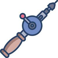 Hand Drill linear color illustration vector