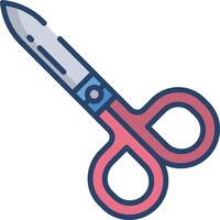 Scissors linear color illustration vector
