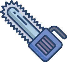 Chainsaw linear color illustration vector