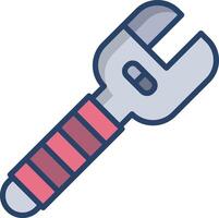 Monkey Spanner linear color illustration vector